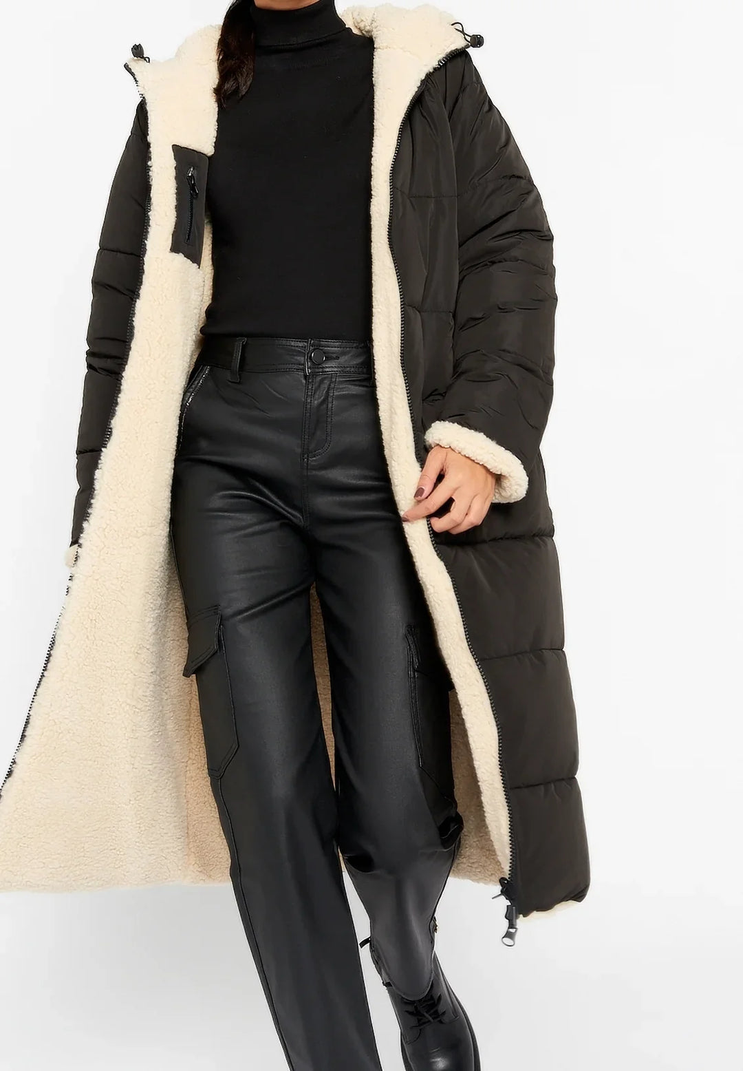 Percival - Longline Sherpa-Lined Puffer Coat