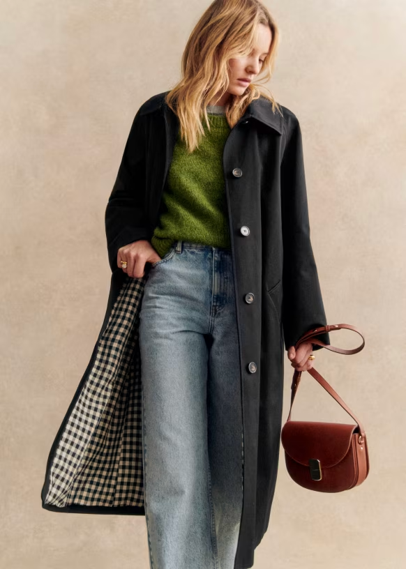 Avelisse -  Timeless Spring Coat with Subtle Checked Lining