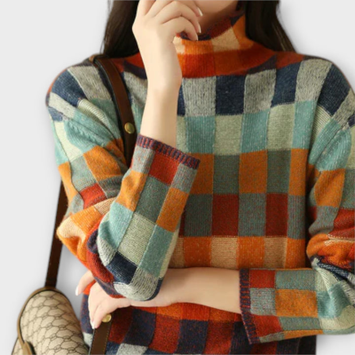 Tiana - Patchwork turtleneck sweater