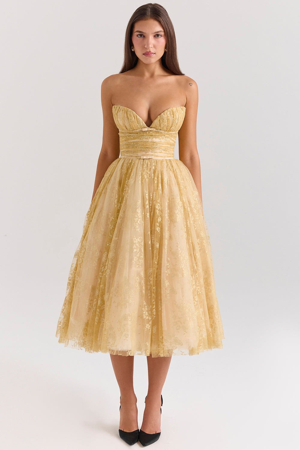 Galia - Golden Corset Dress