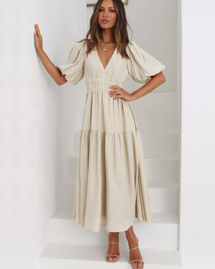 Cassia - Dress with Puff Sleeves