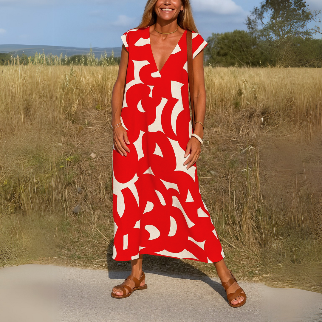 Mirayla - Fluid Dress with V-Neck