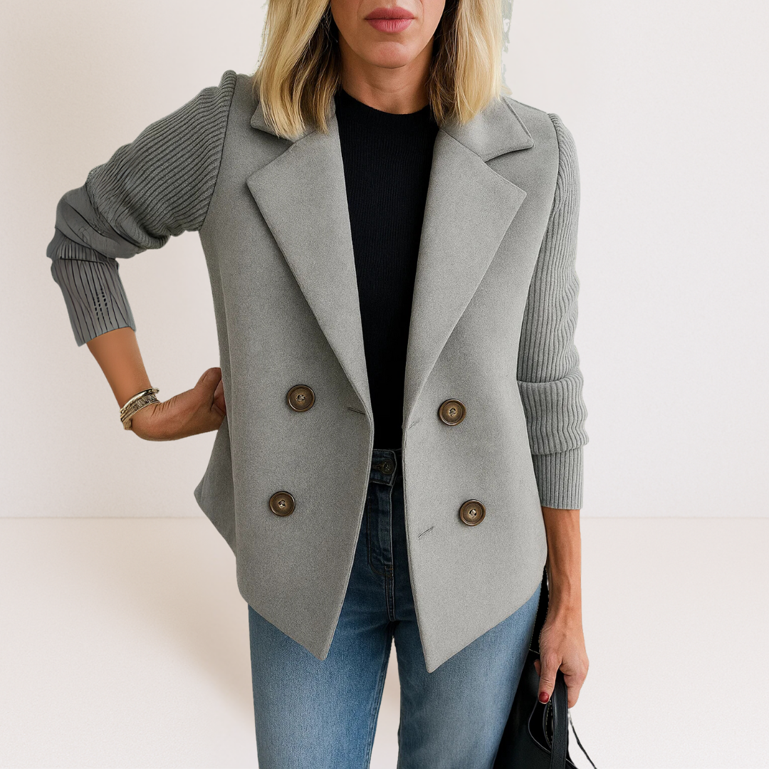 Evonie -  Elegant jacket with knitted sleeves
