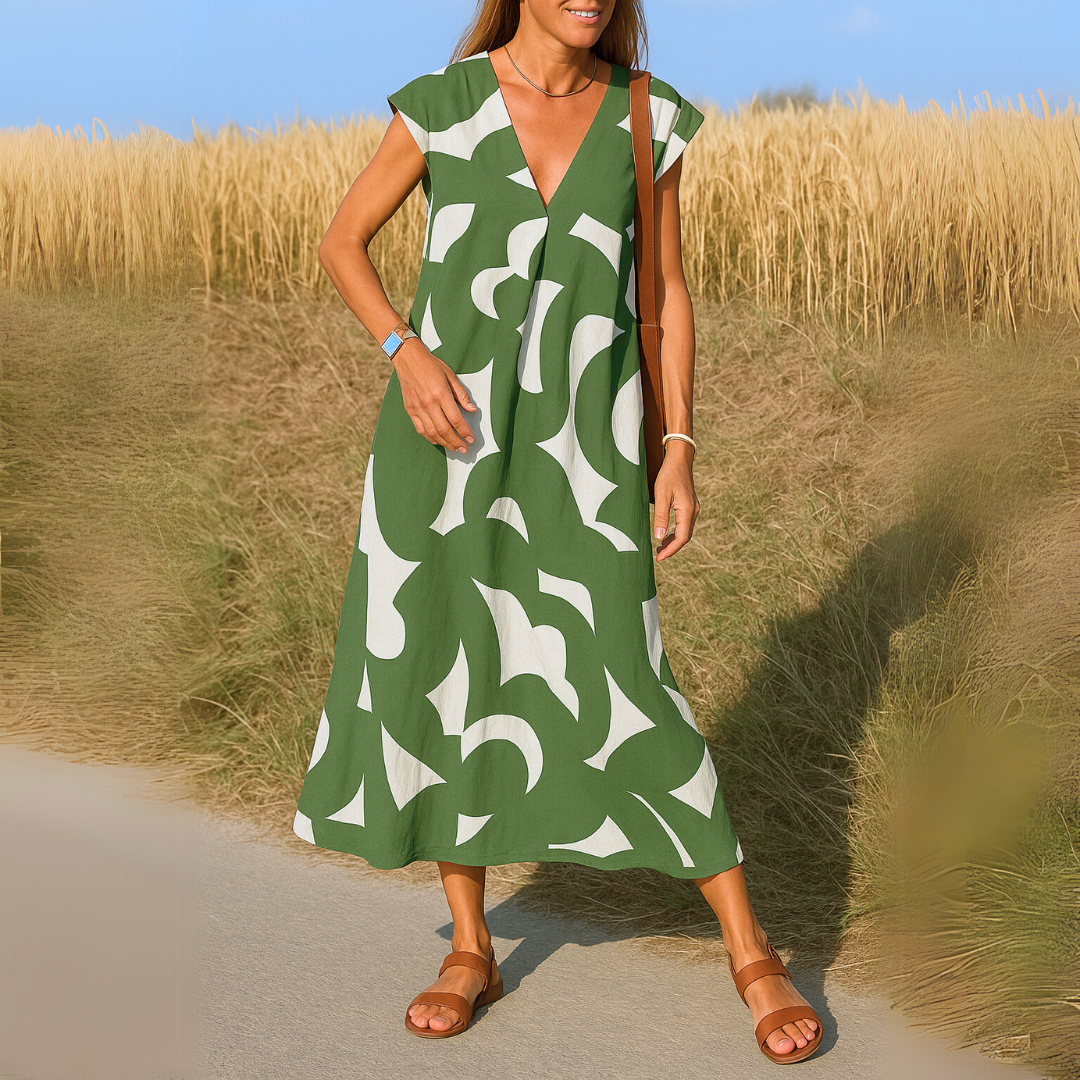Mirayla - Fluid Dress with V-Neck