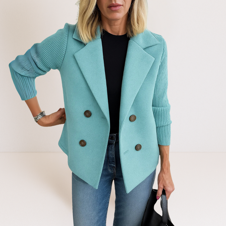 Evonie -  Elegant jacket with knitted sleeves
