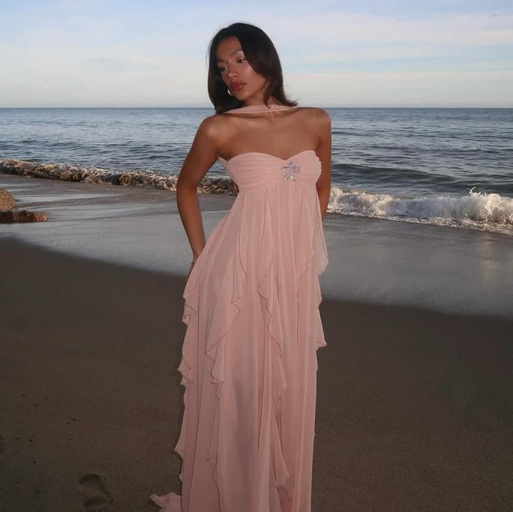Maelis - Ruffle Strapless Maxi Dress