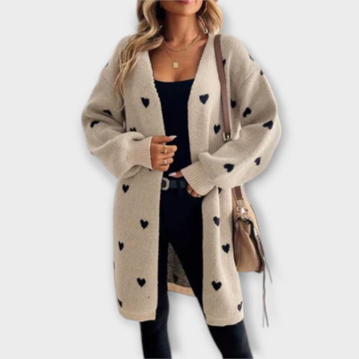 Kimberley - Cardigan with heart pattern