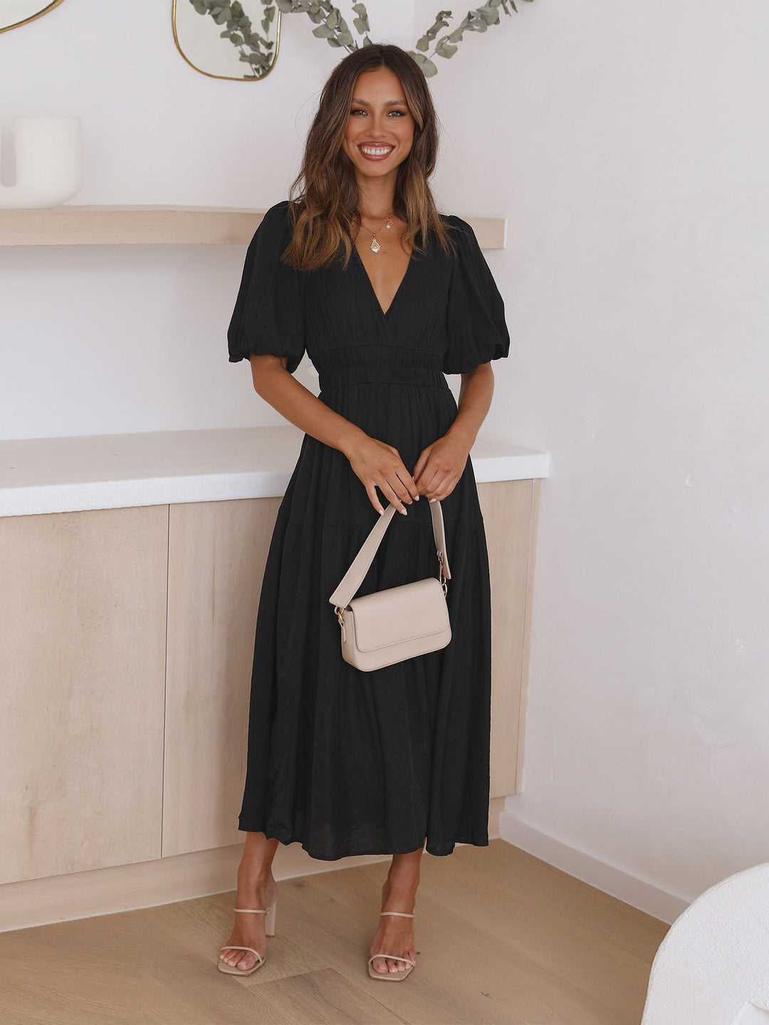 Cassia - Dress with Puff Sleeves