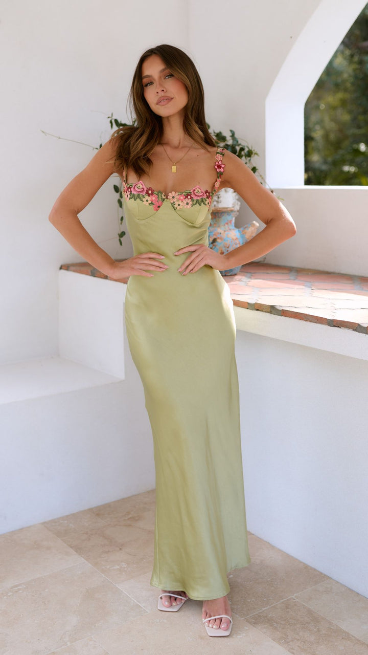 Evelina - Maxi Dress with Flower Detail