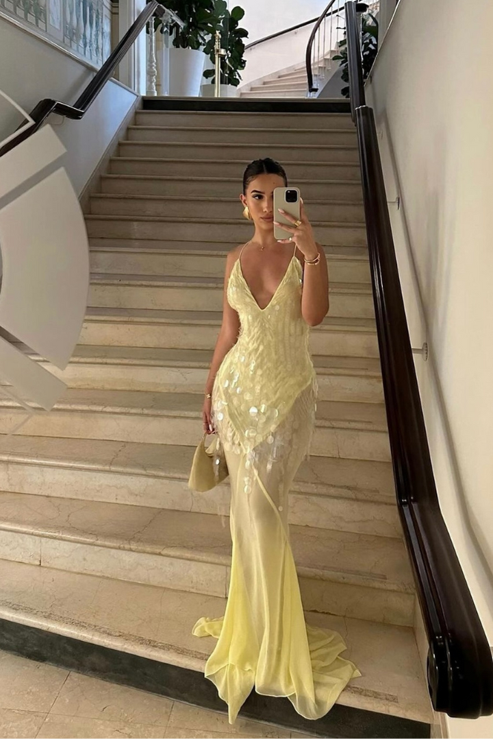 Nalaya - V-Neck Sleeveless Maxi Dress