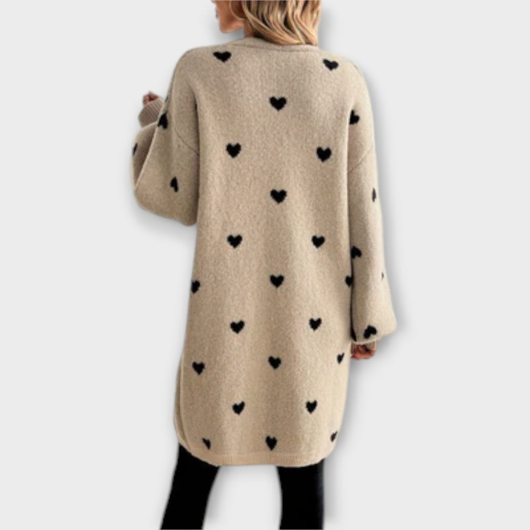 Kimberley - Cardigan with heart pattern