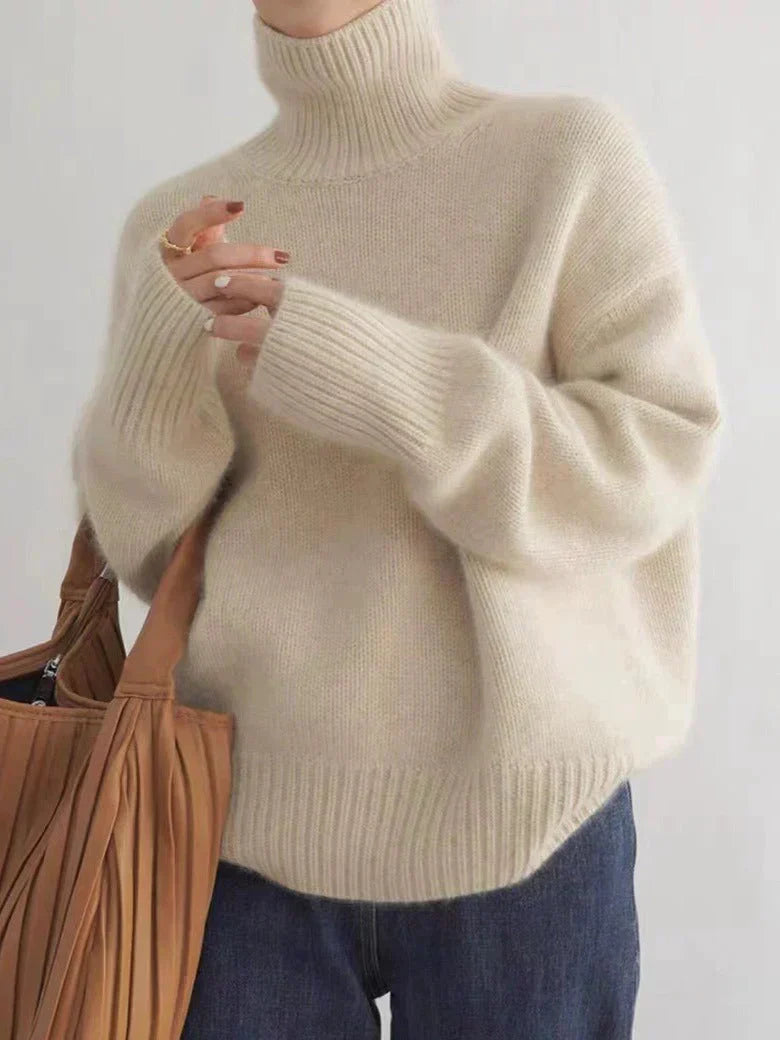 Xavier - High Collar Loose Knitted Sweater