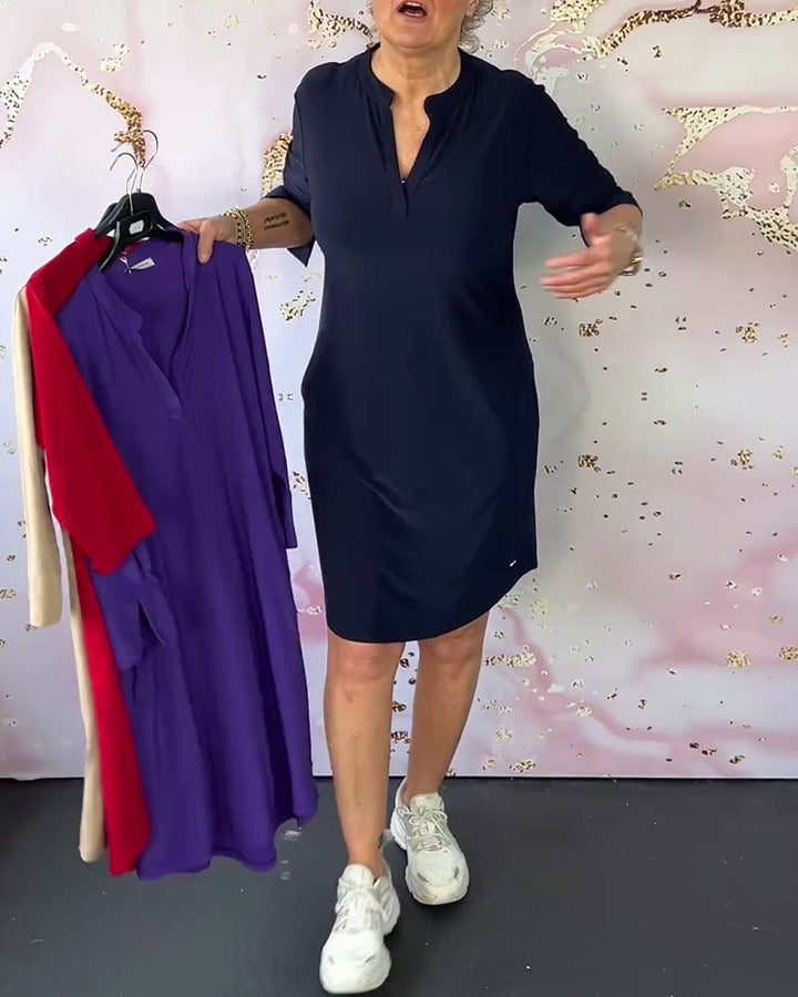 Mirayah -  Elegant V Neck Dress