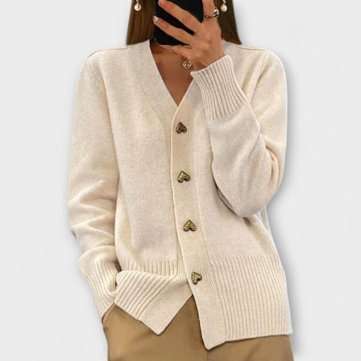 Lilith – Women's V-neck sweater in vintage look