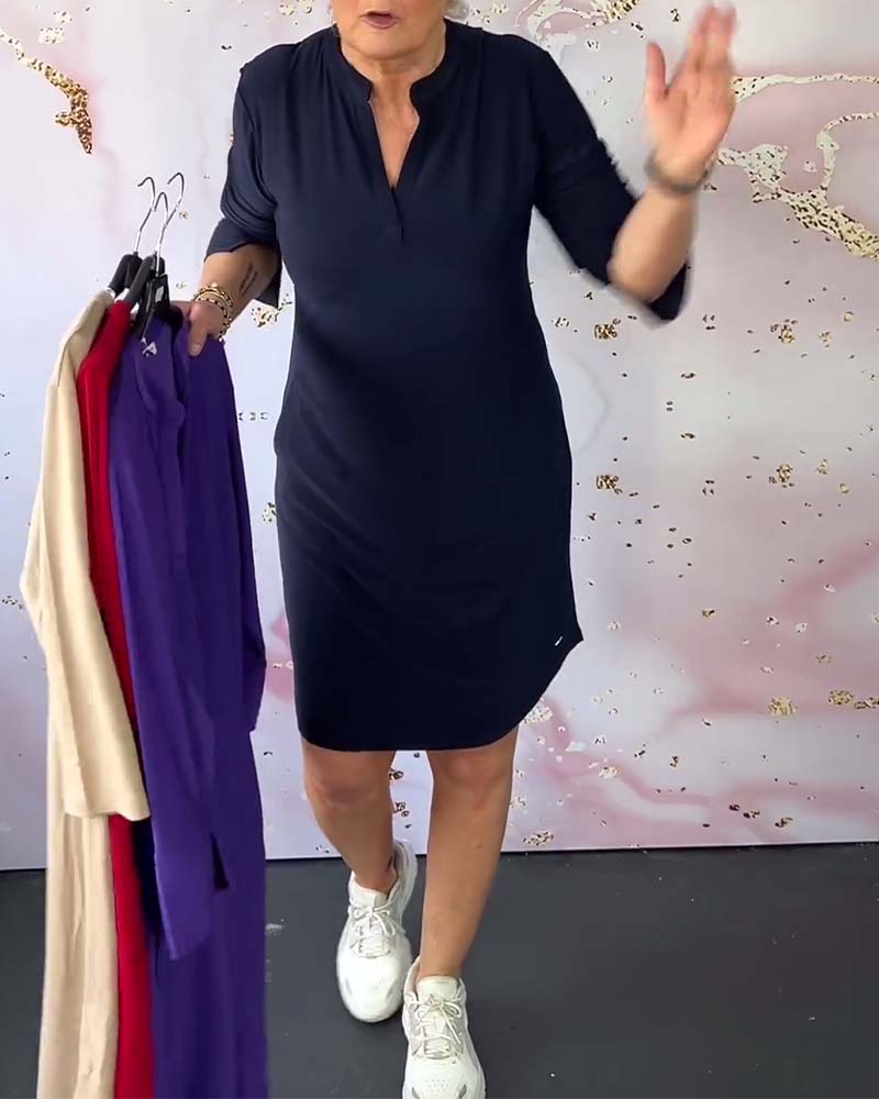 Mirayah -  Elegant V Neck Dress