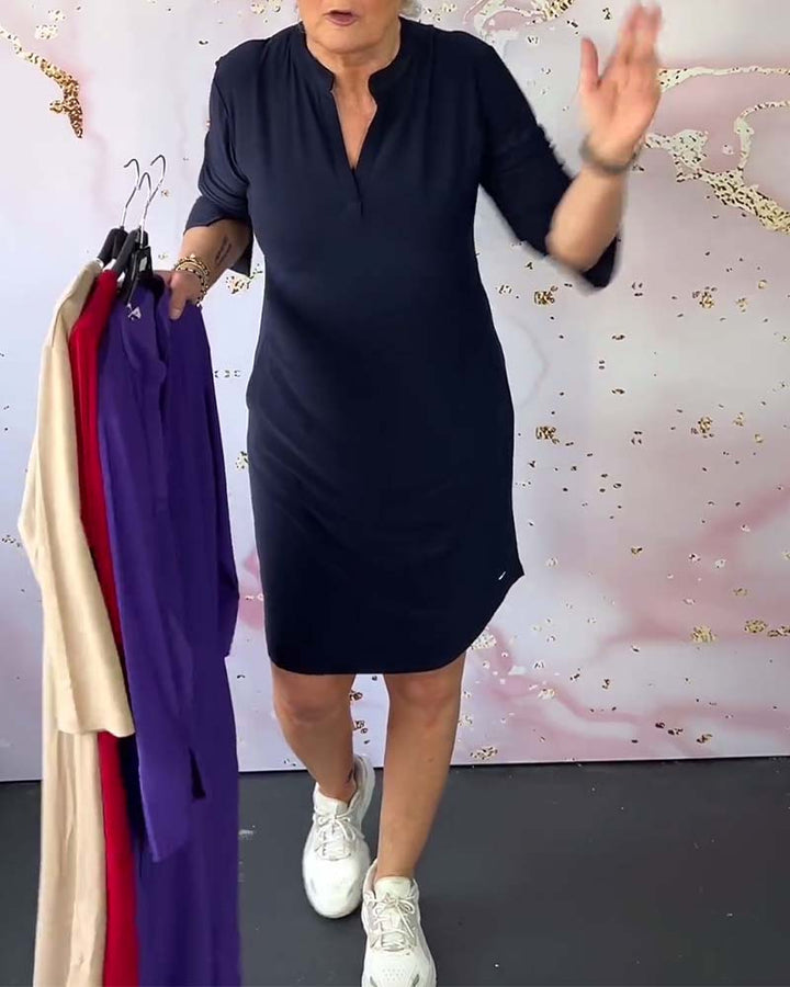 Mirayah -  Elegant V Neck Dress