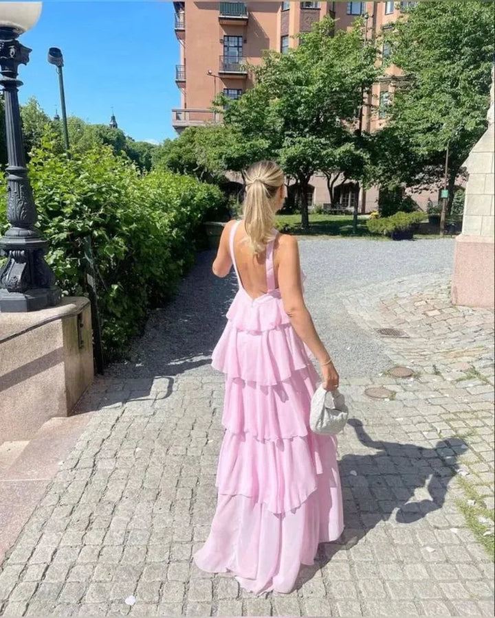 Onora - Ruffle Backless Maxi Dress