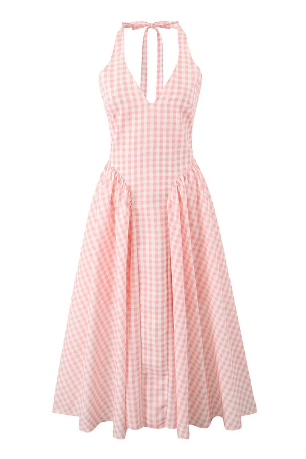 Kaelyn - Plaid Print Midi Dress