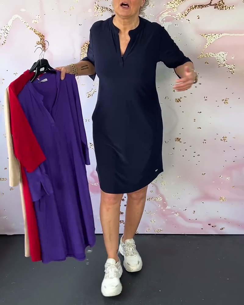 Mirayah -  Elegant V Neck Dress