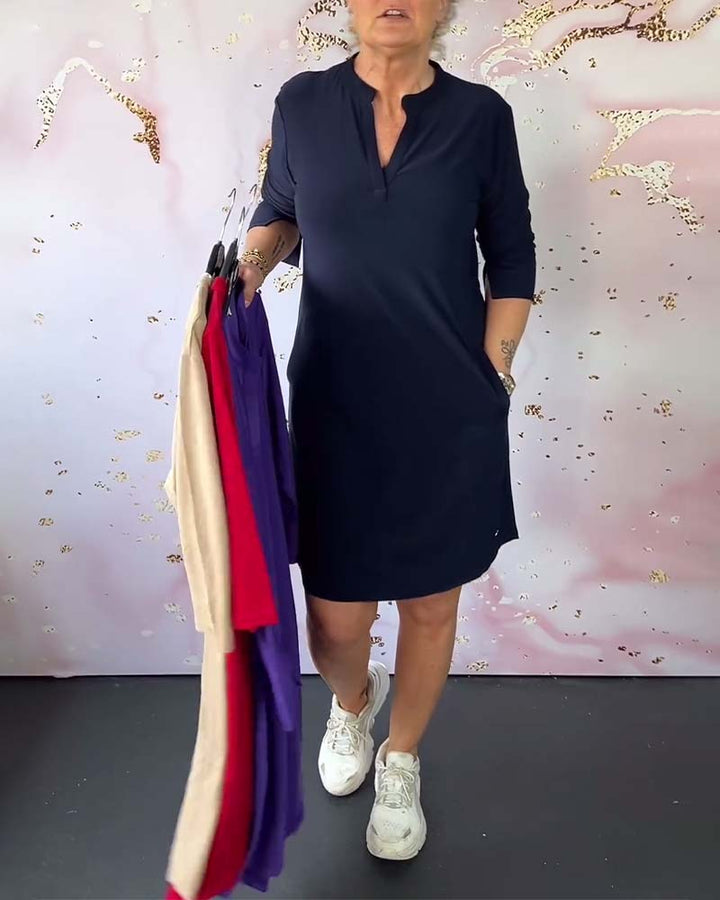 Mirayah -  Elegant V Neck Dress