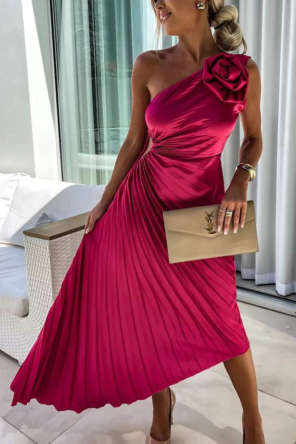 Emmeline - Romantic Flower One Shoulder Dress
