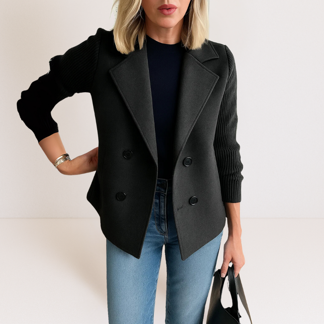 Evonie -  Elegant jacket with knitted sleeves