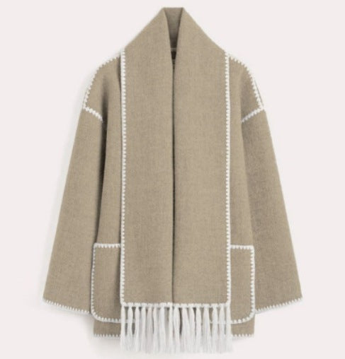 Fiorenza - Women's coat with integrated scarf and elegant fit