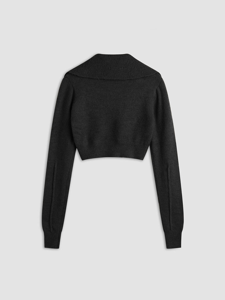 Cyrene - Women's Cropped Cardigan with Classic Collar  Elegant and Fitted for Summer