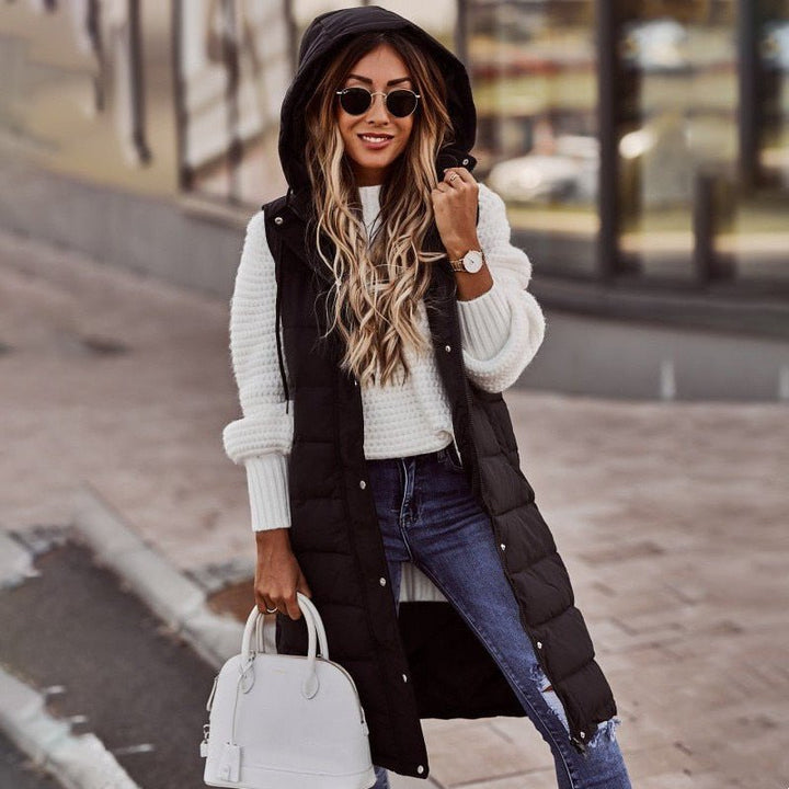 Avalora -  Long Quilted Bodywarmer with Hood