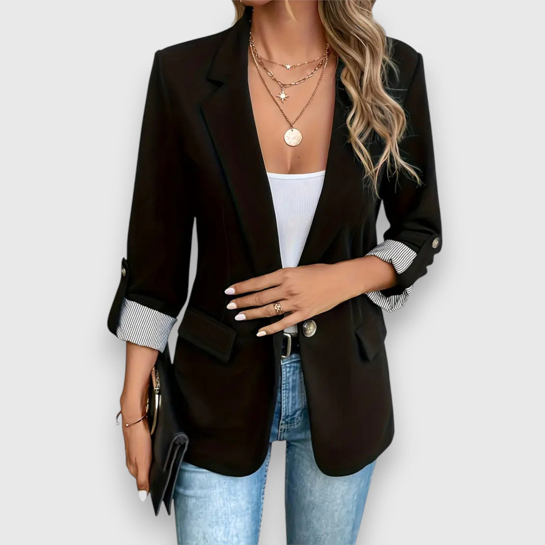 Ione - Women's Blazer, Fitted, Single Breasted, Classic Lapel, Versatile Design