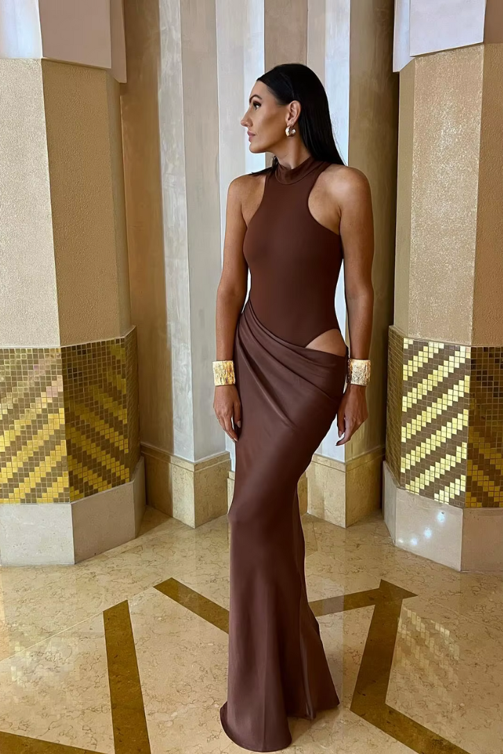 Gaelle - Asymmetrical Maxi Dress