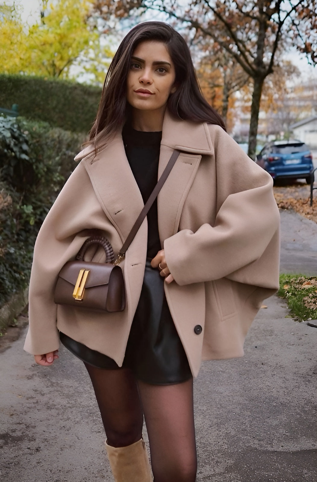 Halona - Trendy oversized wollen jas