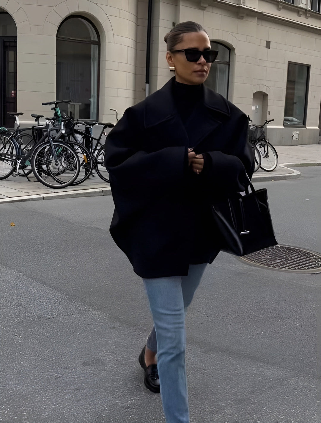 Halona - Trendy oversized wollen jas