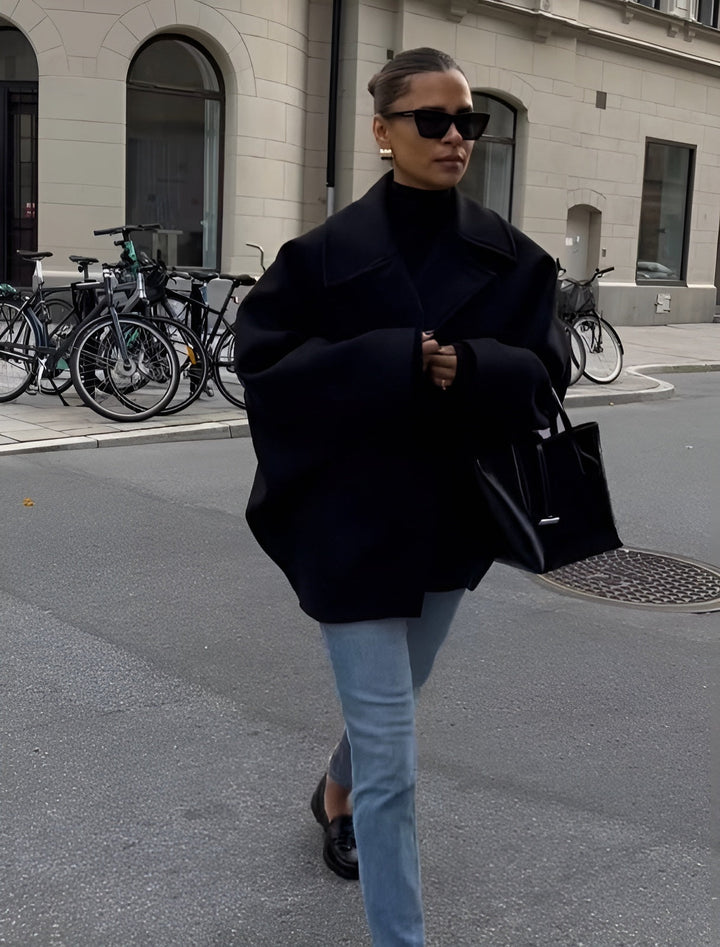 Halona - Trendy oversized wollen jas