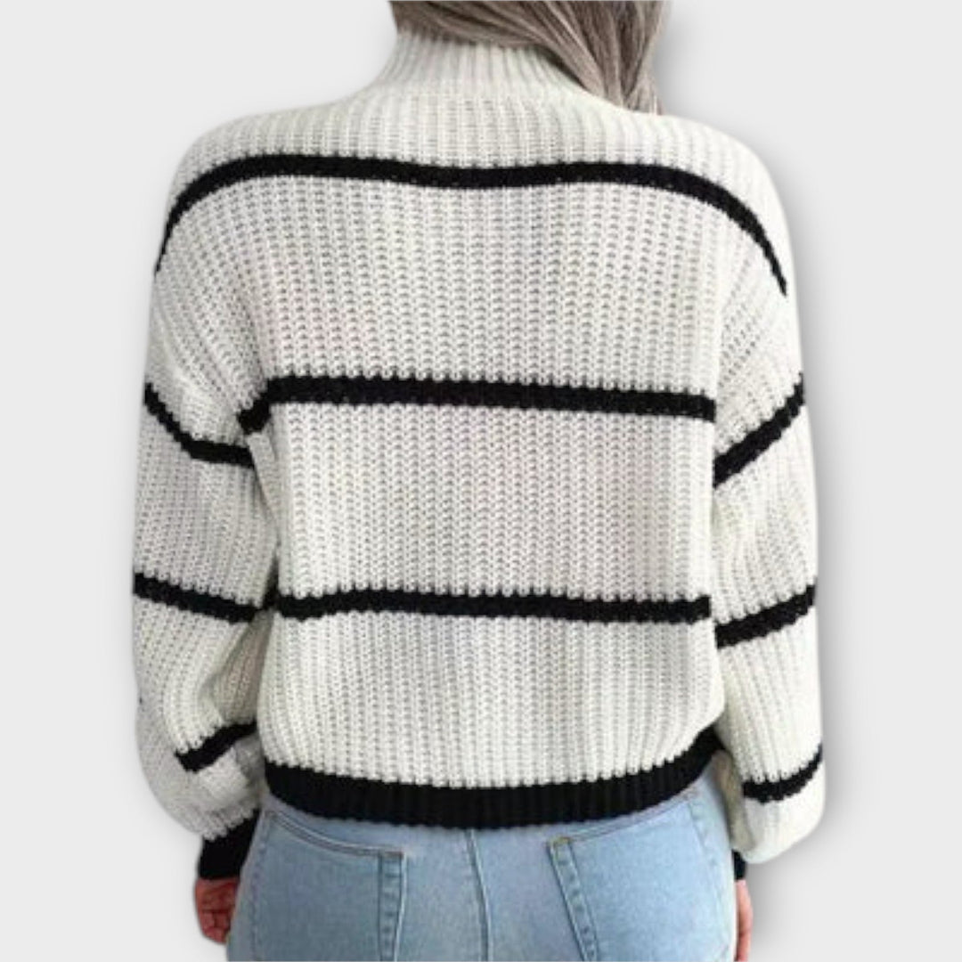 Katrina - turtleneck sweater with stripes