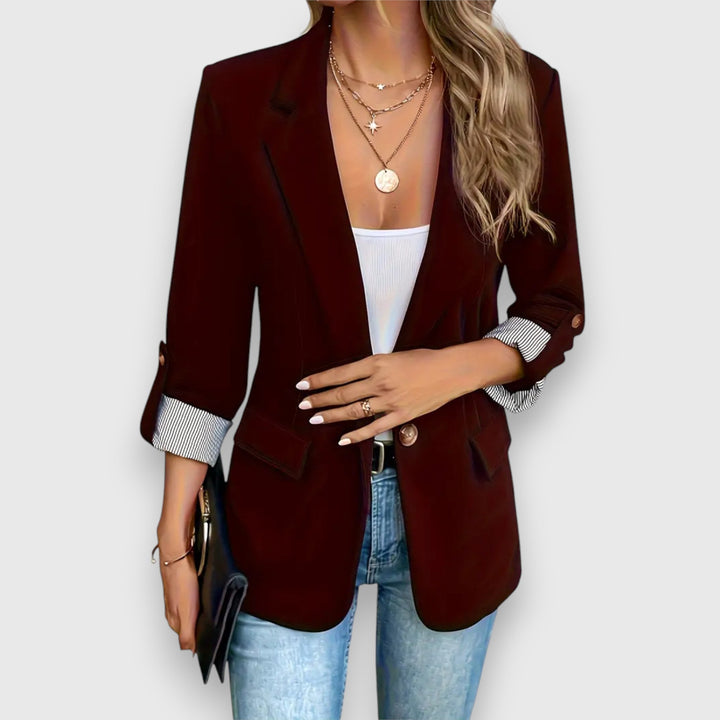 Ione - Women's Blazer, Fitted, Single Breasted, Classic Lapel, Versatile Design