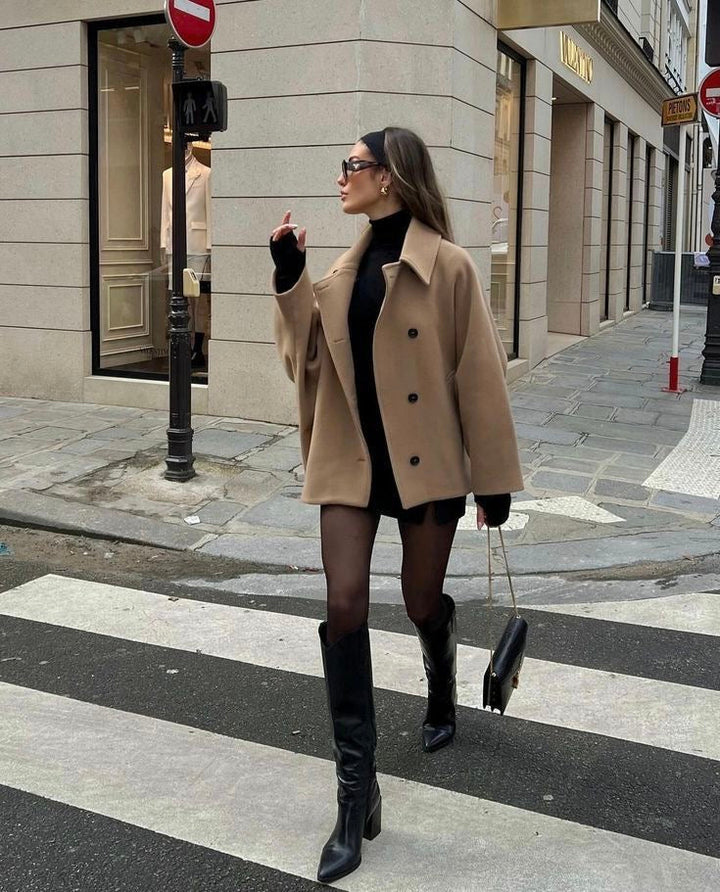 Halona - Trendy oversized wollen jas