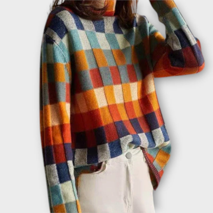 Tiana - Patchwork turtleneck sweater