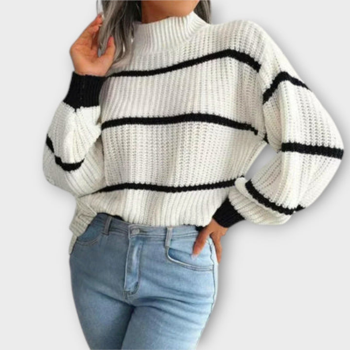 Katrina - turtleneck sweater with stripes