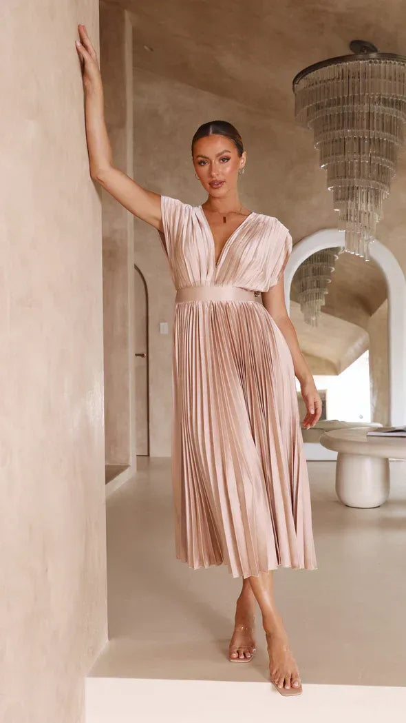 Odessa - Deep V-Neck Maxi Dress