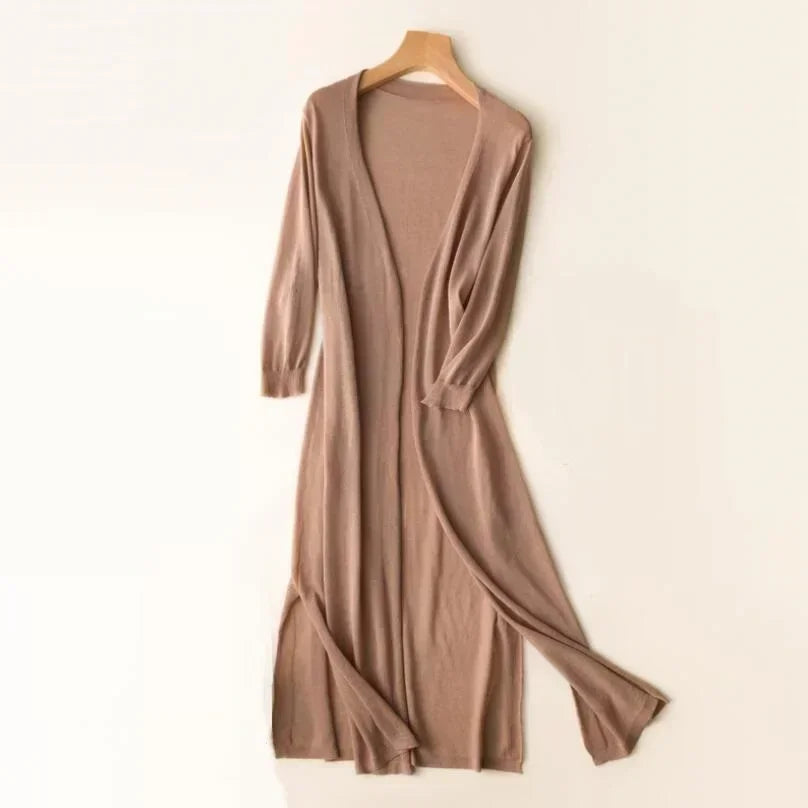 Carys - Women's Long Cardigan  Lightweight  Timeless Elegance  Breathable and Comfortable