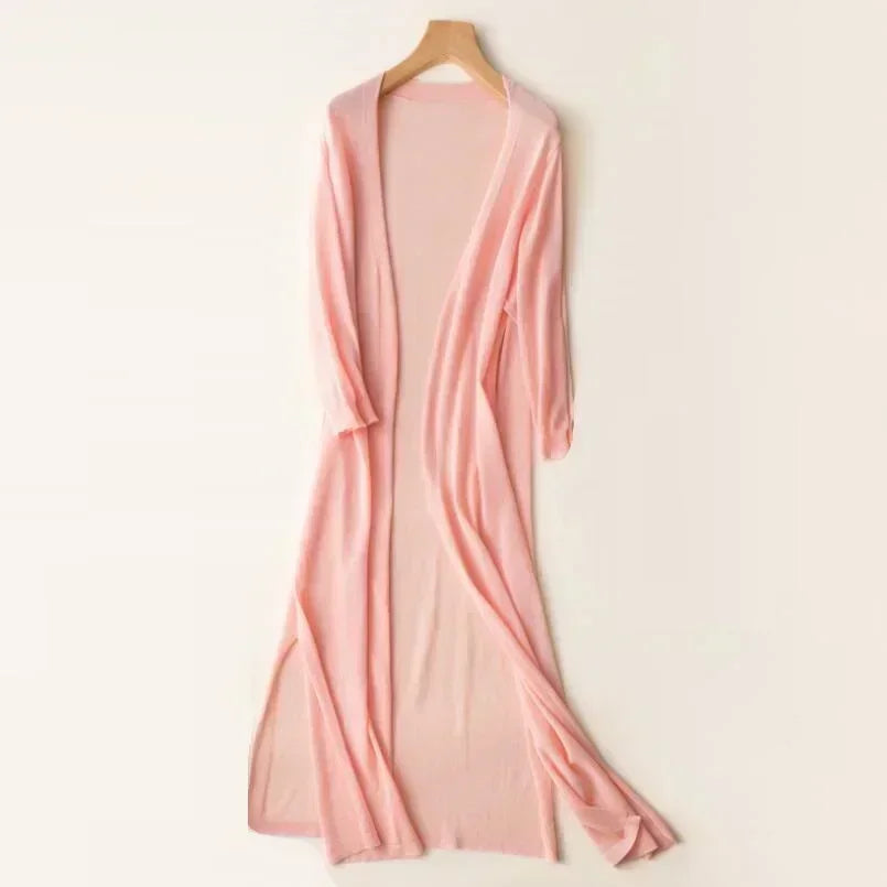 Carys - Women's Long Cardigan  Lightweight  Timeless Elegance  Breathable and Comfortable