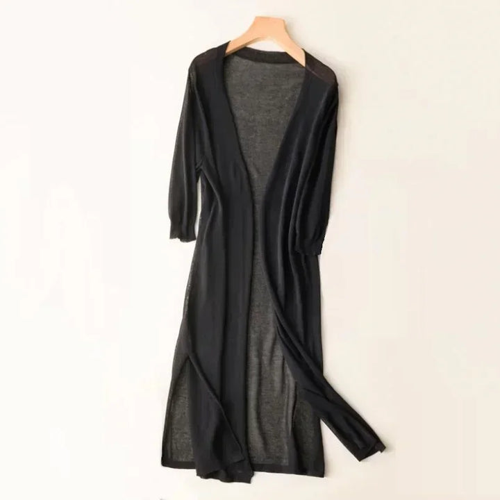 Carys - Women's Long Cardigan  Lightweight  Timeless Elegance  Breathable and Comfortable