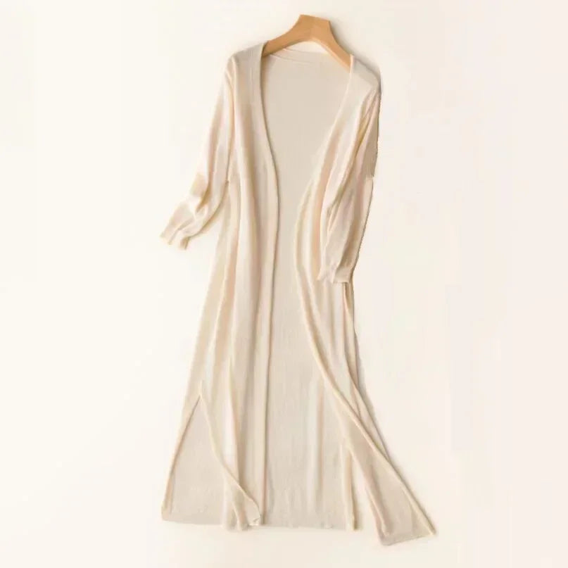Carys - Women's Long Cardigan  Lightweight  Timeless Elegance  Breathable and Comfortable