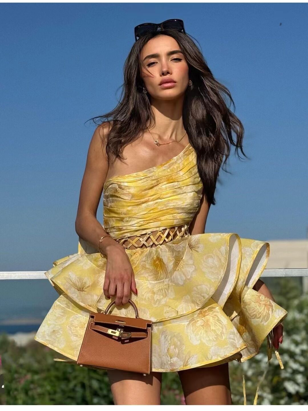 Nerissa - Floral One Shoulder Mini Dress