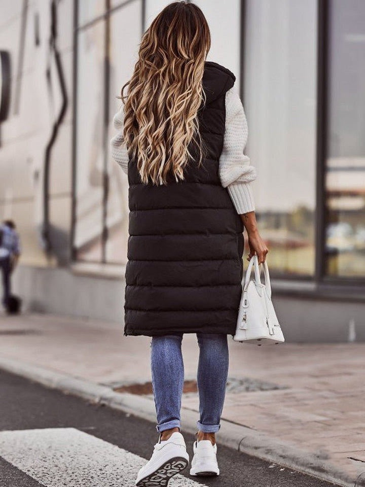 Avalora -  Long Quilted Bodywarmer with Hood