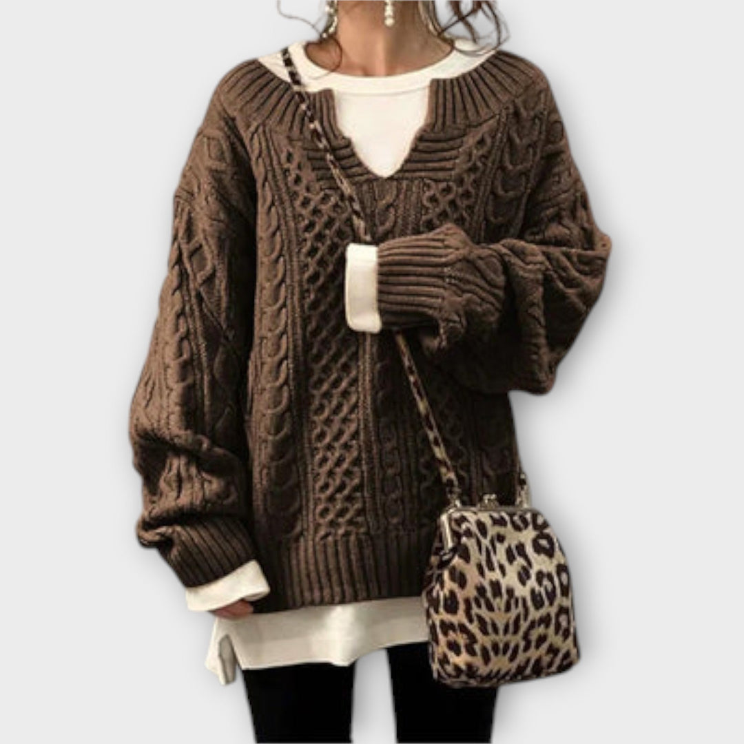 Harper - Oversized cable knit sweater