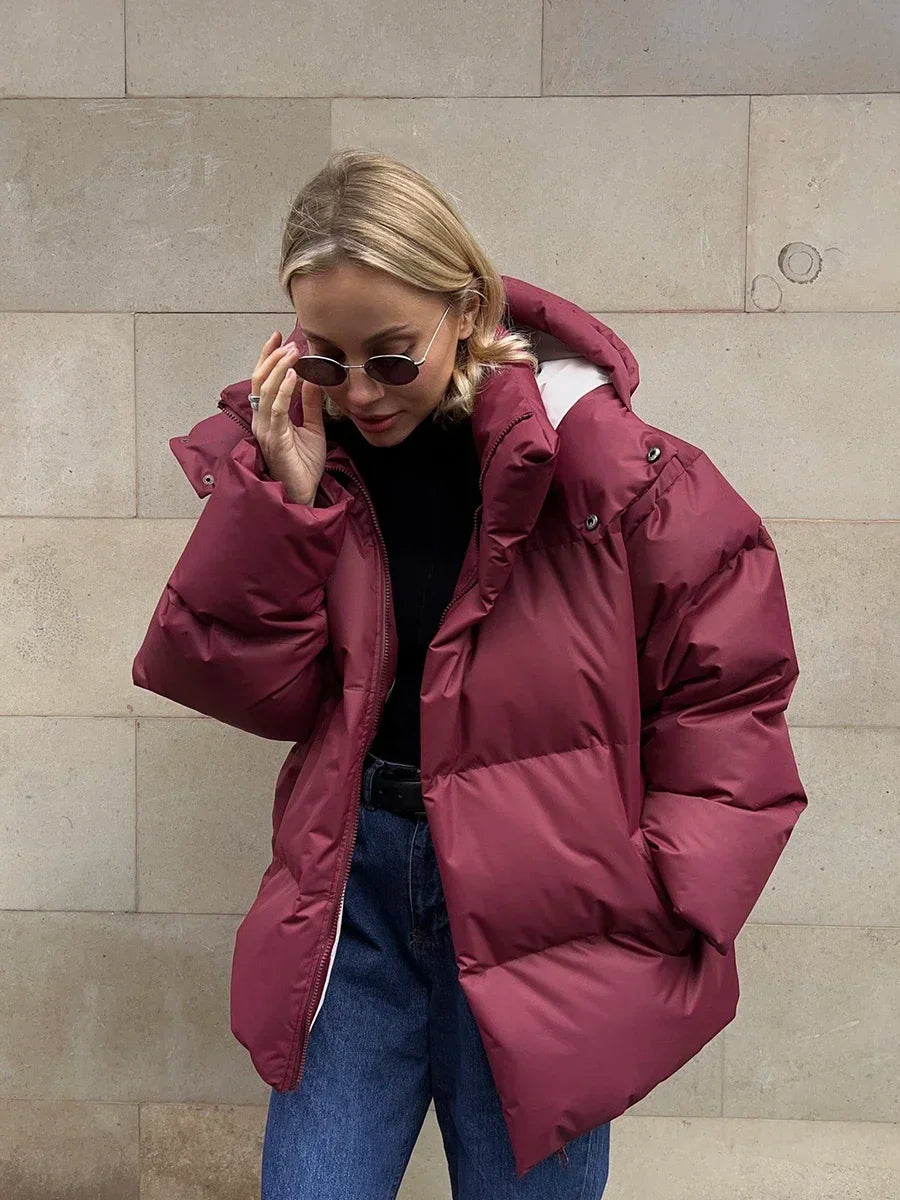 Flavia - Ladies' padded parka with hood and elegant look