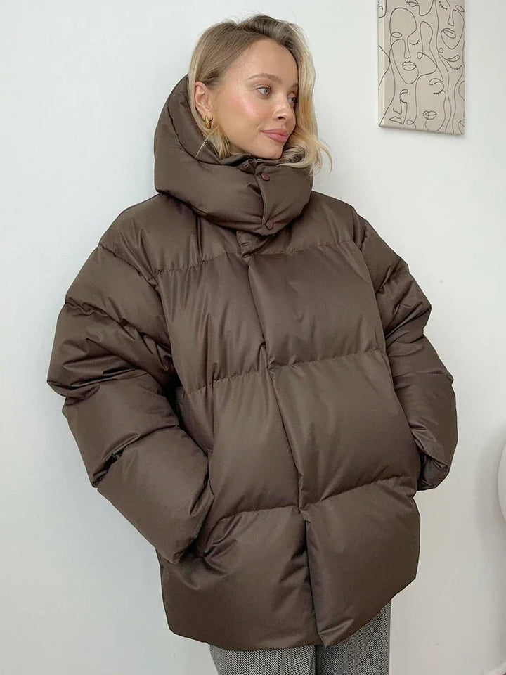 Flavia - Ladies' padded parka with hood and elegant look