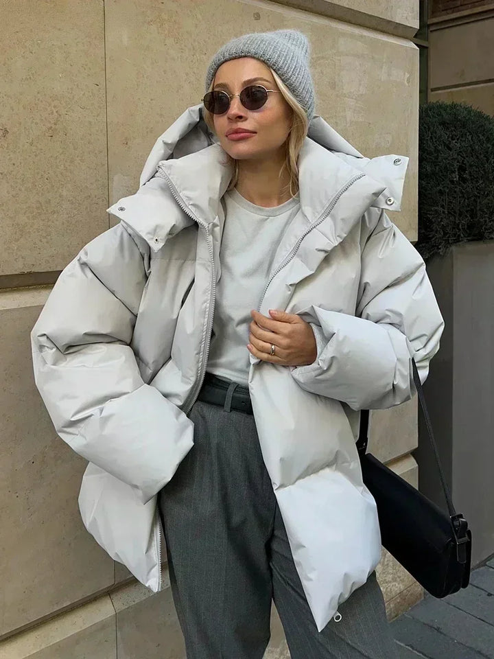 Flavia - Ladies' padded parka with hood and elegant look